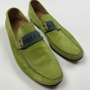 Dolce & Gabbana Lime Green Suede Loafers
